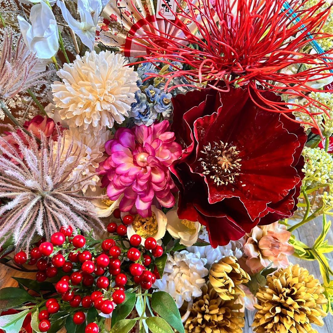 光触媒　人工観葉植物　ウォールグリーン　フェイクグリーン　正月アレンジ8154