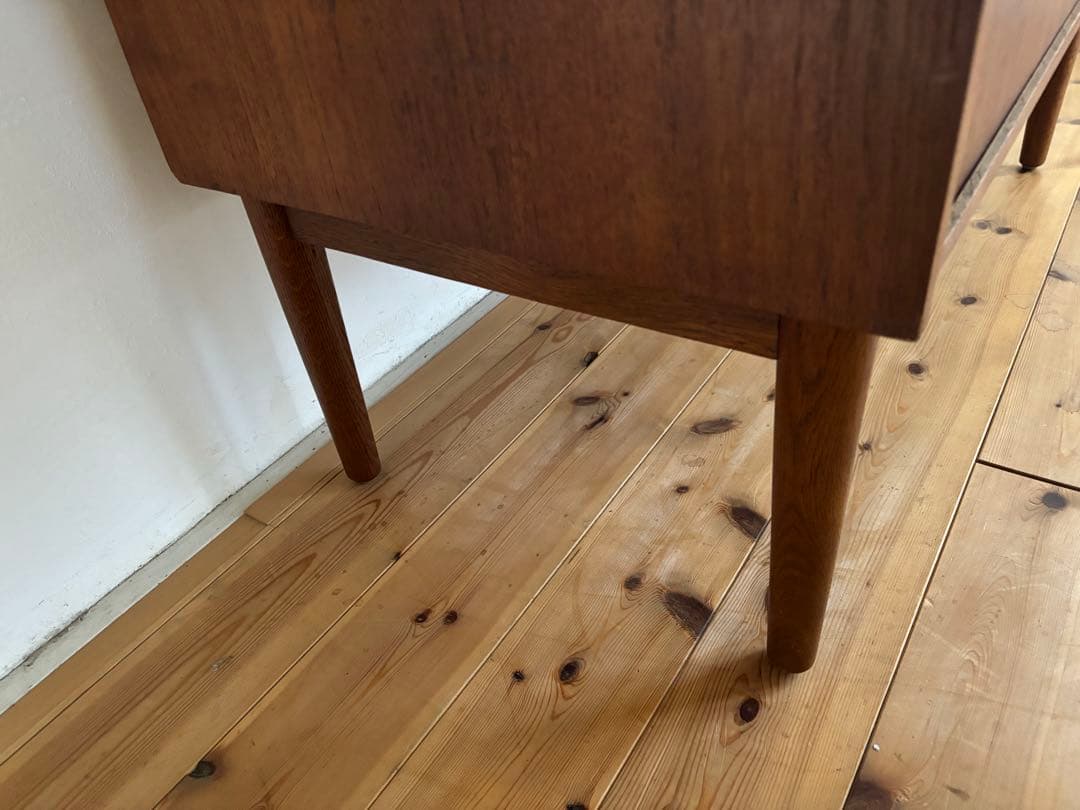 北欧ヴィンテージ　デンマーク　チーク　シェルフライティングビューロー