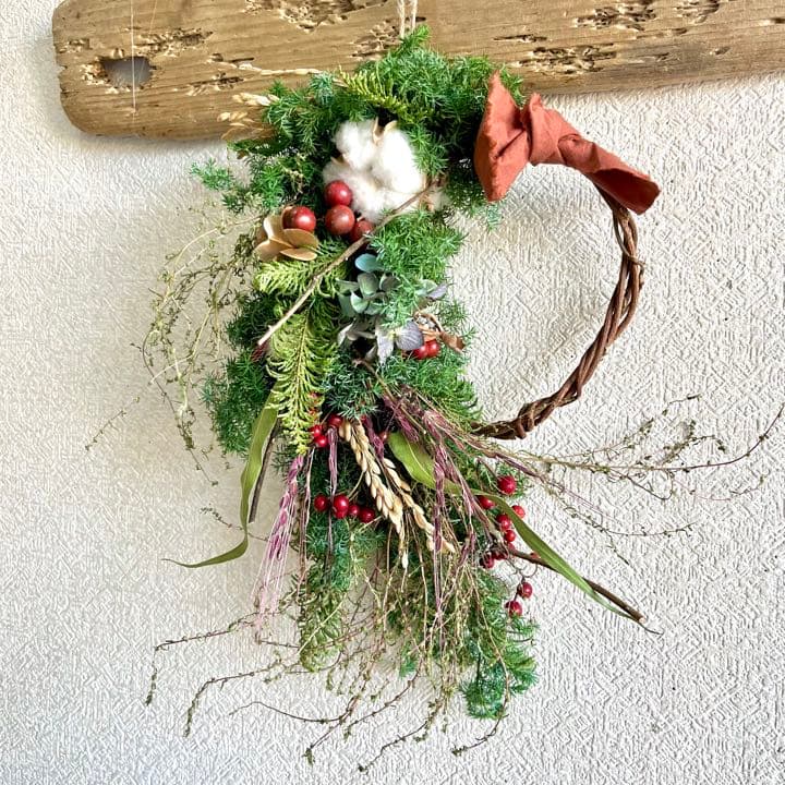 クリスマスお正月リース　節分リース　冬リース　杉リース