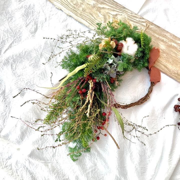 クリスマスお正月リース　節分リース　冬リース　杉リース