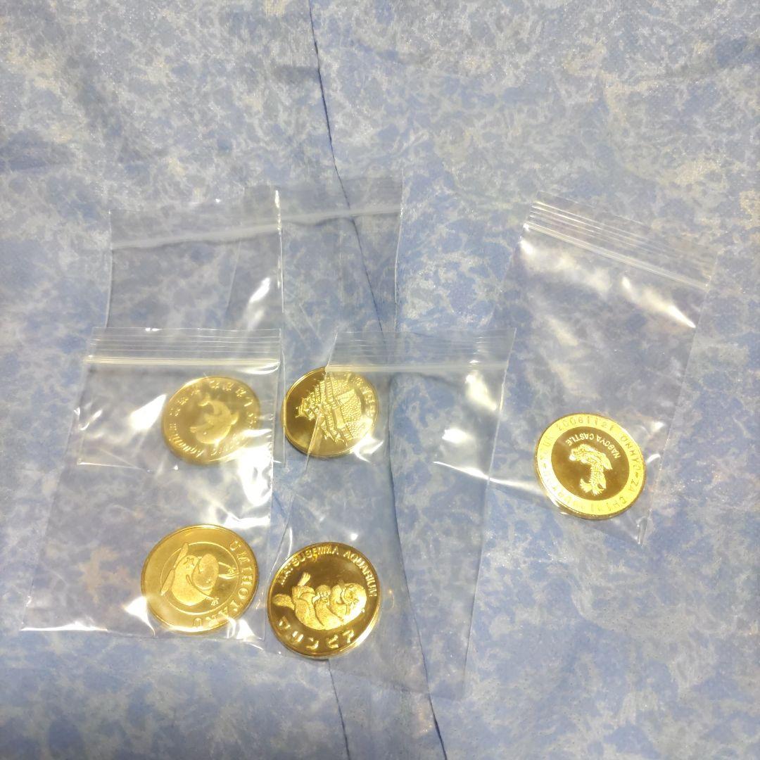 茶平工業　記念メダル5個　海ほたる　マリンピア松島　しながわ水族館　名古屋城