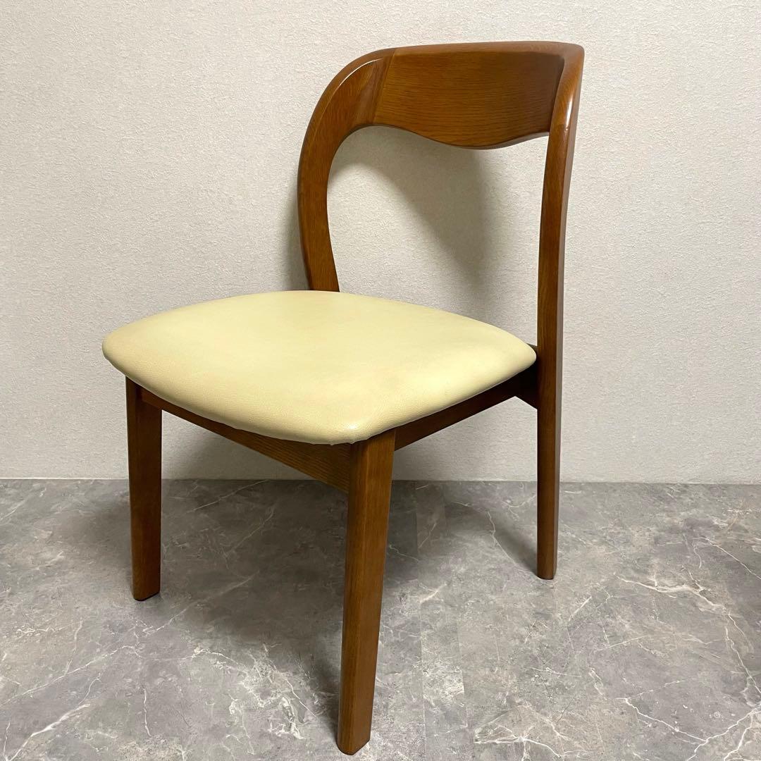 飛騨家具　シラカワムンク　ダイニングチェア　北欧モダン　オーク無垢材 ２脚セット