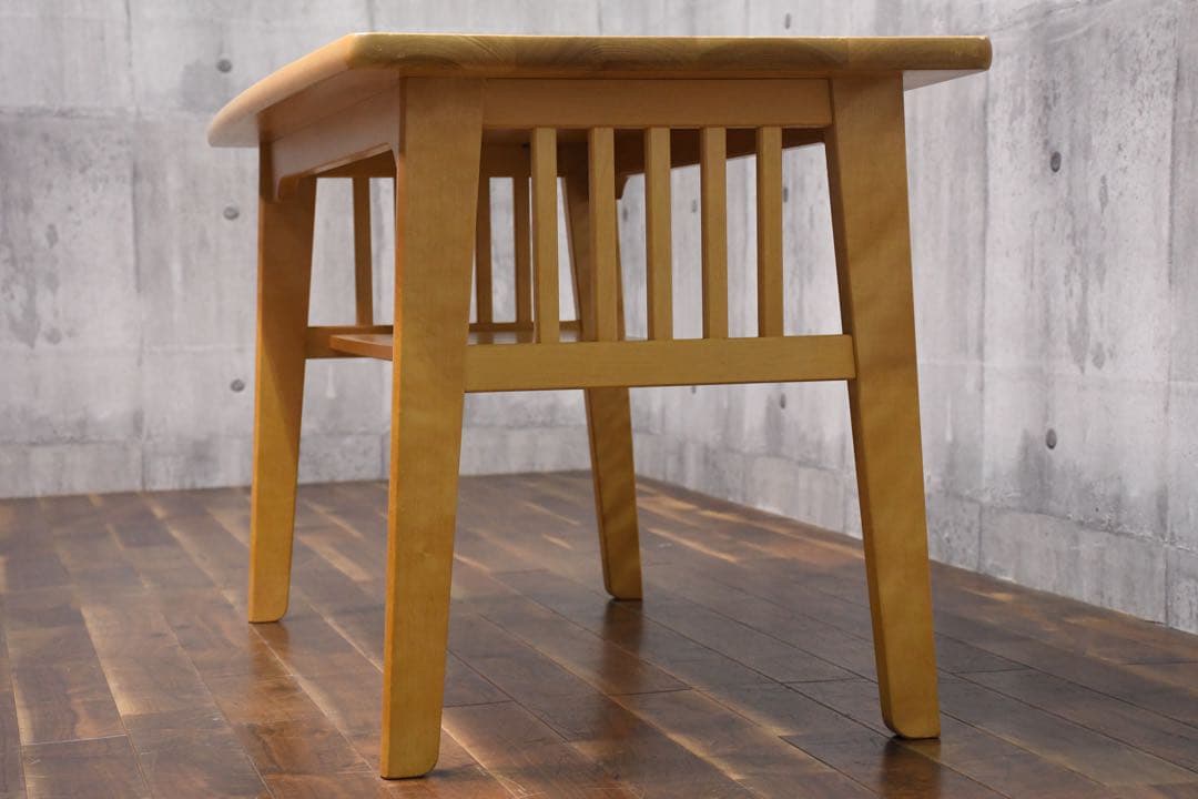 CIC26 北海道民芸家具 リビングテーブル 高め 棚付き センターテーブル