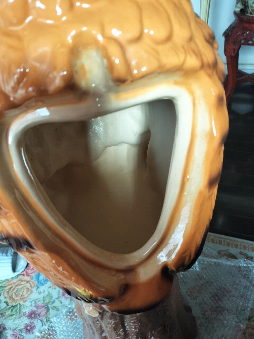 フクロウのポスト高さ87cm 陶器の置物