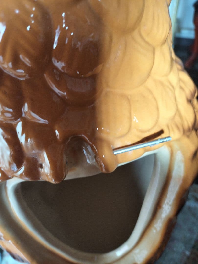 フクロウのポスト高さ87cm 陶器の置物