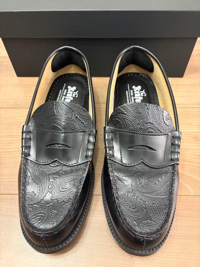 Kenford ペイズリー柄 ブラックローファー