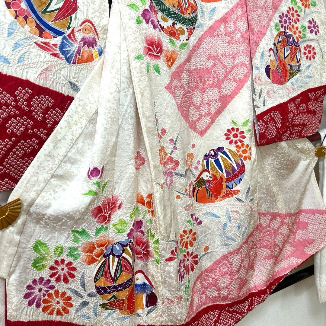 むぅーNo.98 七五三　3歳　　正絹被布フルセット　　本絞り