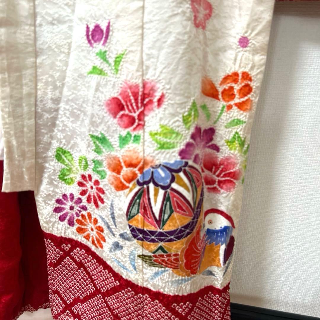 むぅーNo.98 七五三　3歳　　正絹被布フルセット　　本絞り