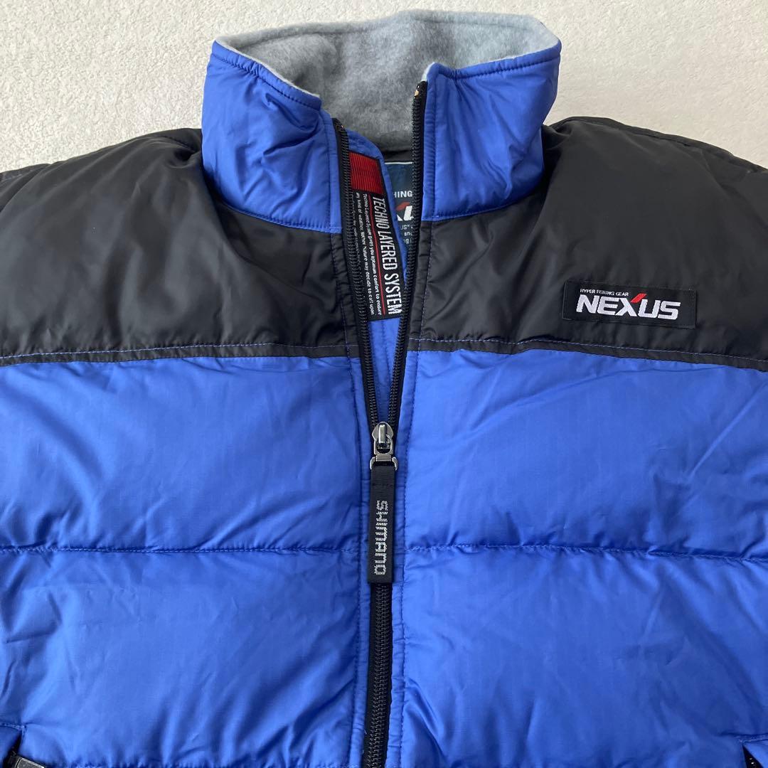 【美品】SHIMANO シマノ　NEXUS フィッシングウェア　ダウン　上下　青