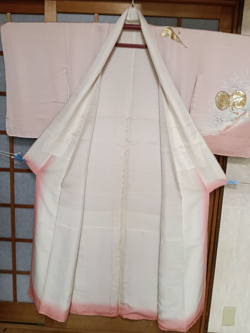 訪問着　未着用品　しつけ糸付き　暈し染め　金彩　お着物のみ