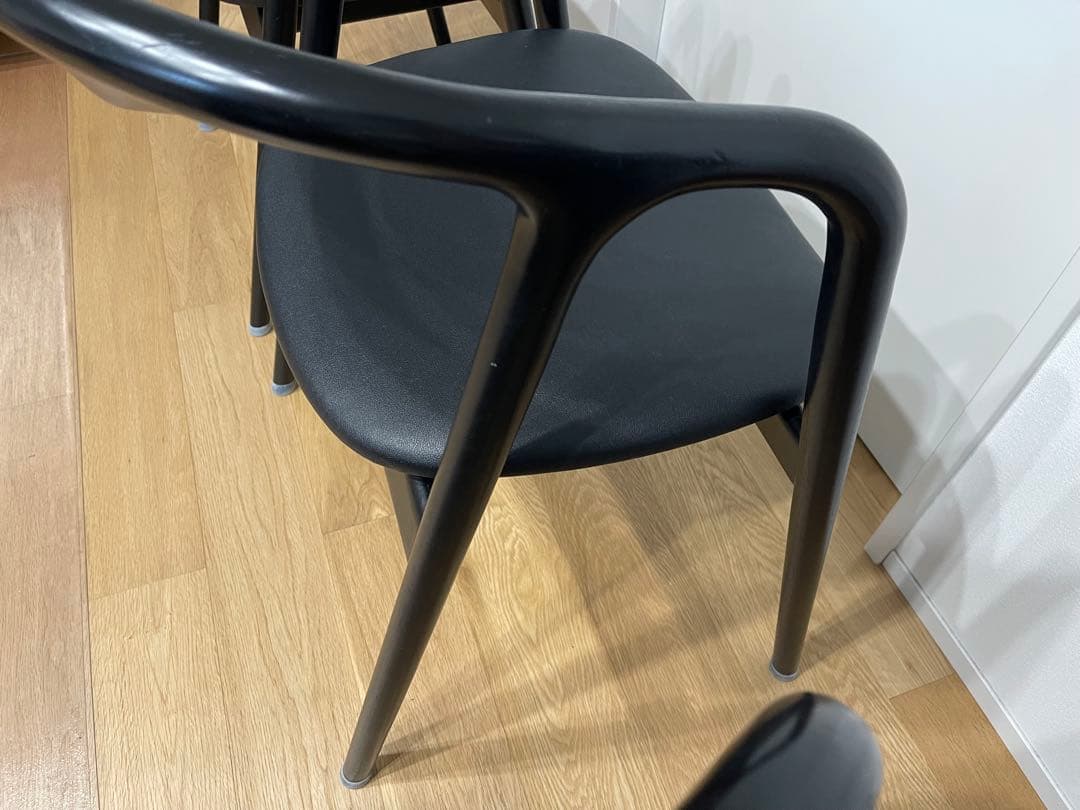 ダイニングチェア　椅子　黒　アームチェア 3脚セット　おしゃれ　曲がり木