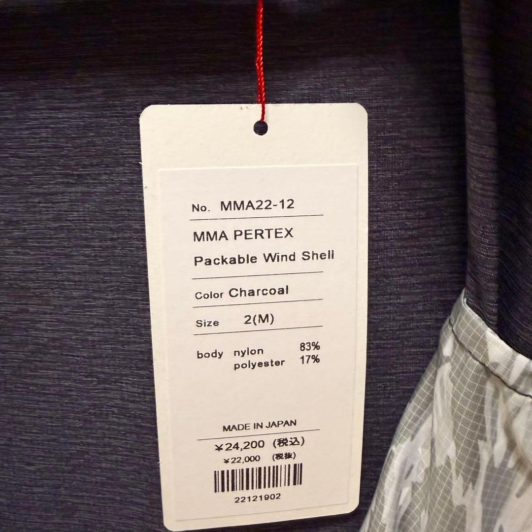 MMA PERTEX Packable Wind Shell チャコール　M