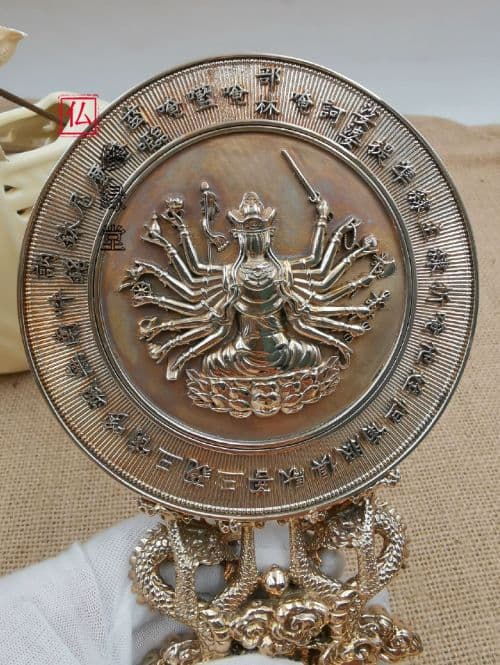 【修縁堂】密教法具古美術品 準提鏡 大きいサイズ 辟邪 開運 芸品 置物法器法具