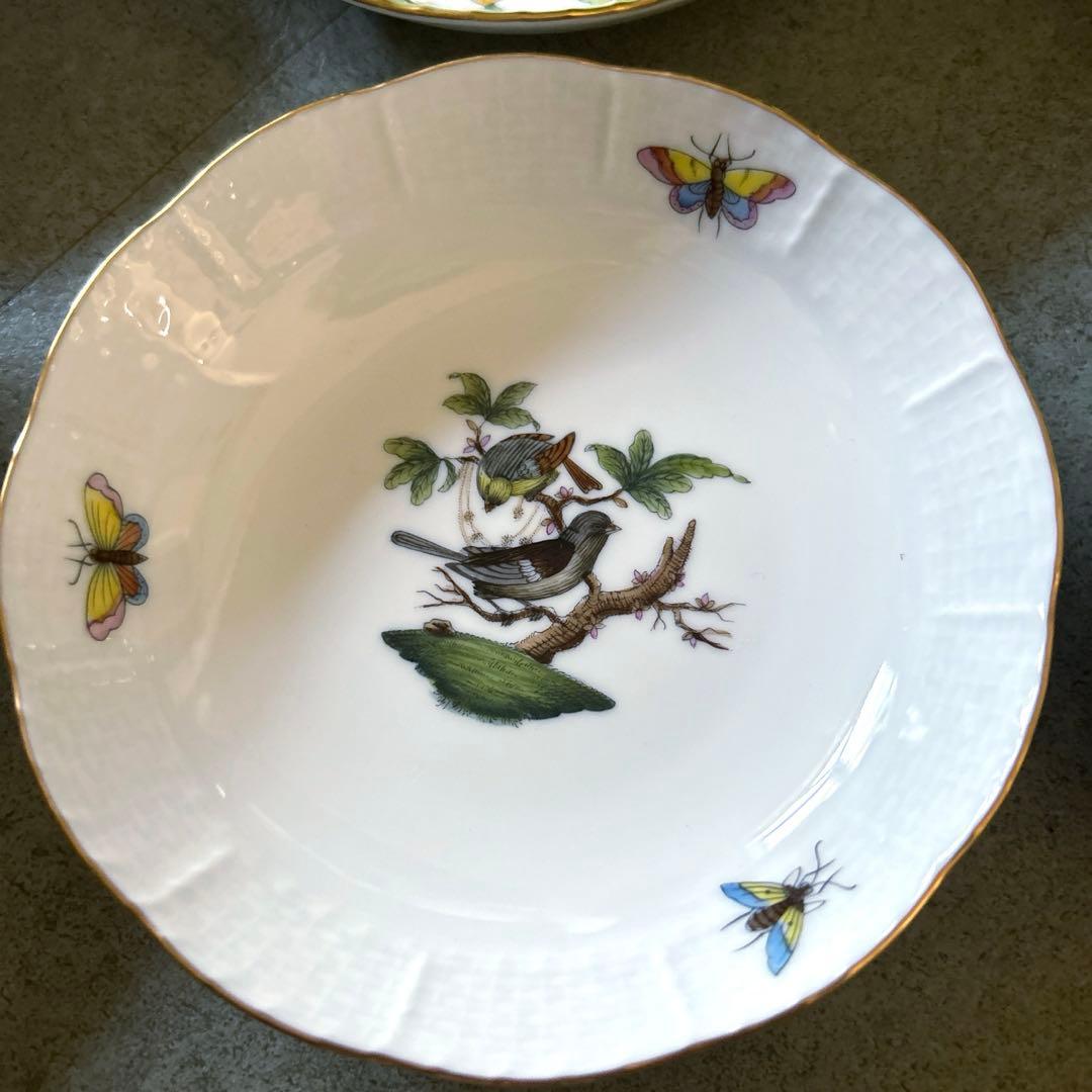 値下げ❗️ヘレンド　ヴィクトリアブーケ　アポニーグリーン　その他　深皿　6枚セット