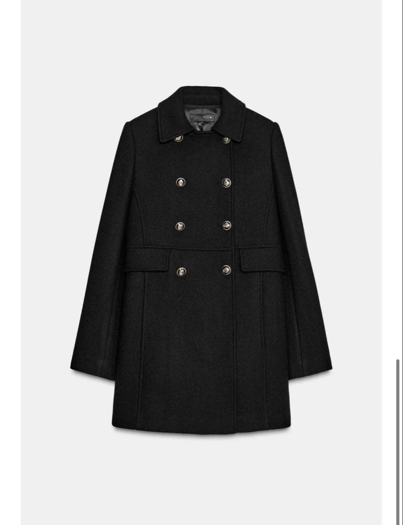 ウール混紡ショート丈ダブルブレストコート　ZARA