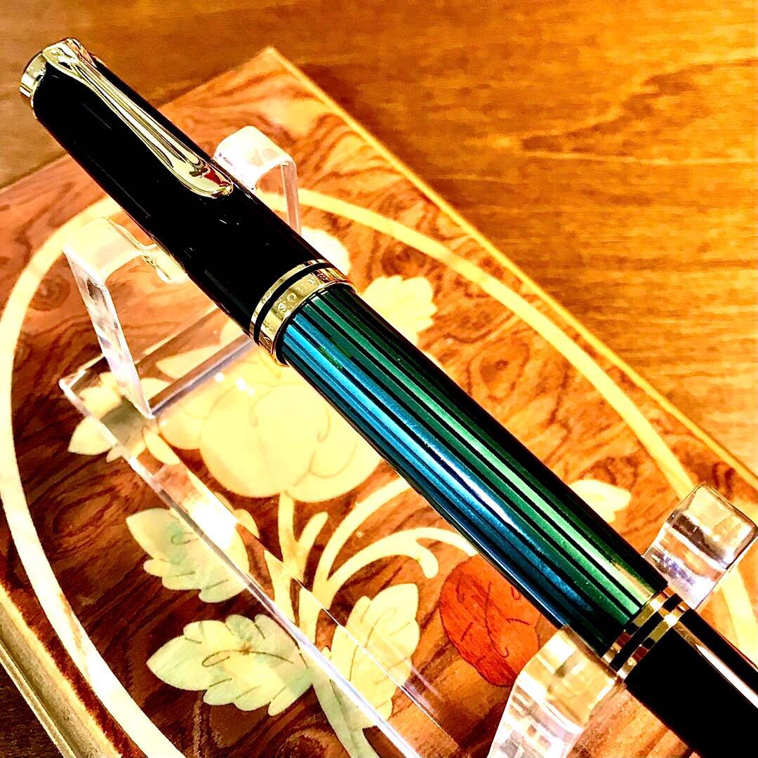 ☆超お勧め☆書き味抜群☆美しいペリカン万年筆M400グリーン縞(EF)