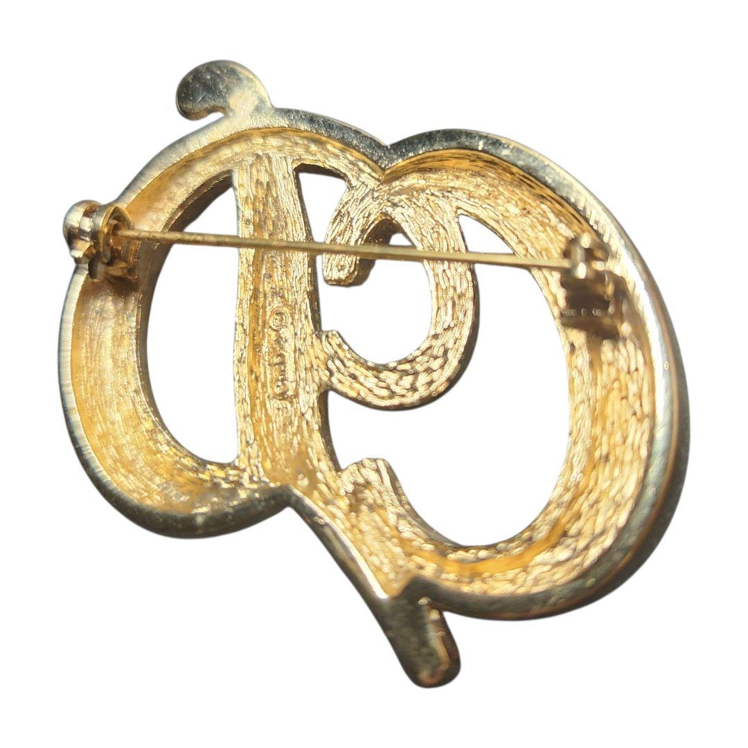 Christian Dior クリスチャンディオール CD ブローチ