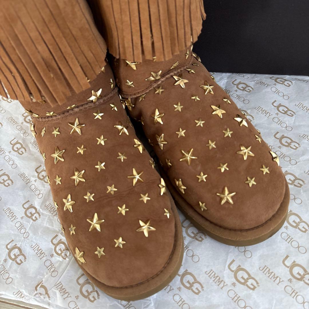 UGG&JIMMY CHOO アグ&ジミーチュウコラボ ブラウン ムートンブーツ
