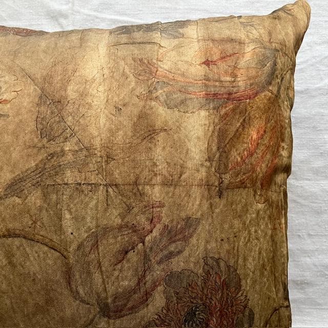 希少5万ハウスオブリリア植物柄クッションアスティエ・ド・ヴィラットコーラルタスク