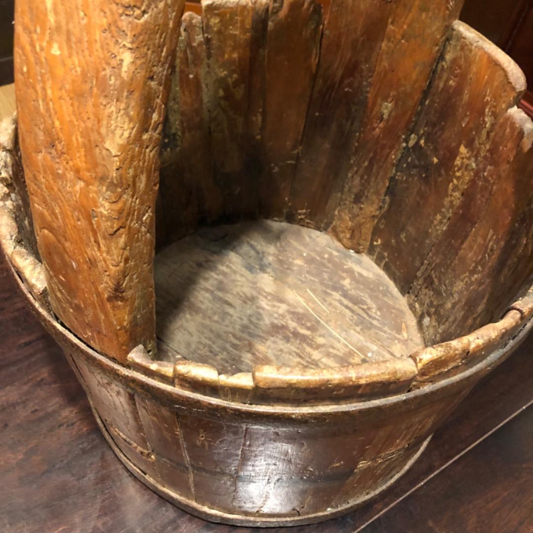 アンティーク　木製　手桶　古物　古道具　コレクション　昭和レトロ　蚤の市