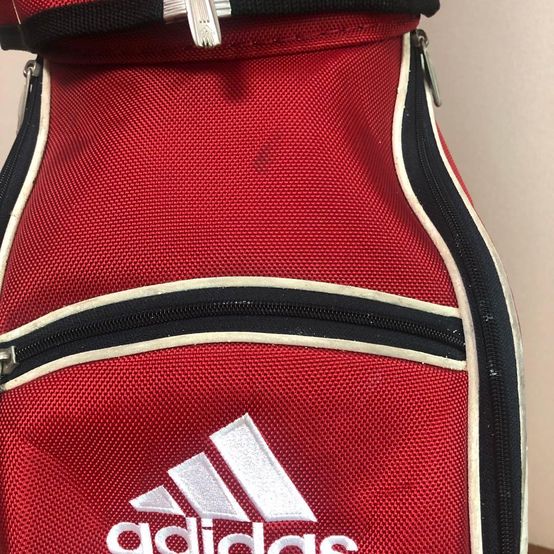 アディダス adidas キャディバッグ レッド フード付き