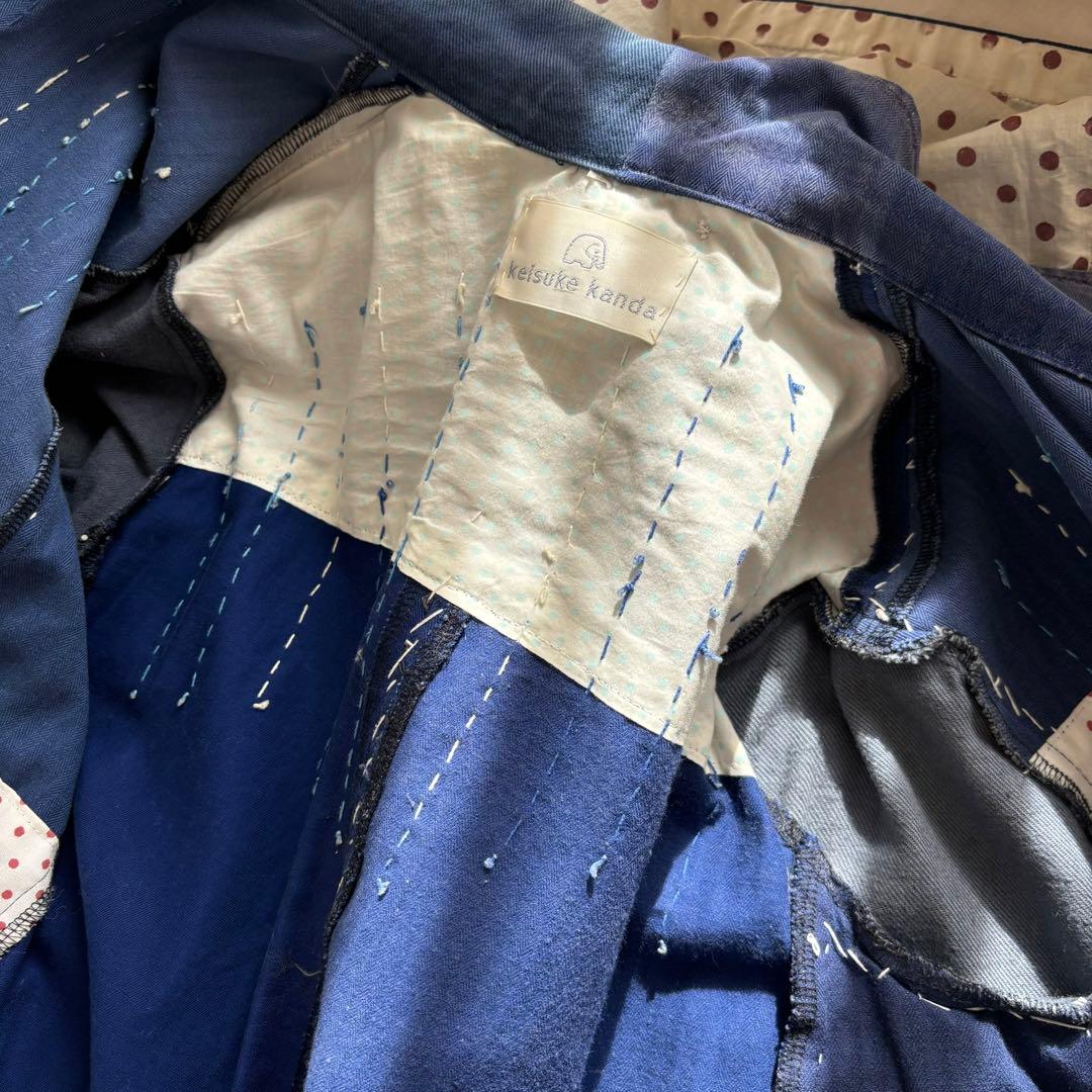 ケイスケカンダ 手縫いのワークコート 刺し子 古布 襤褸