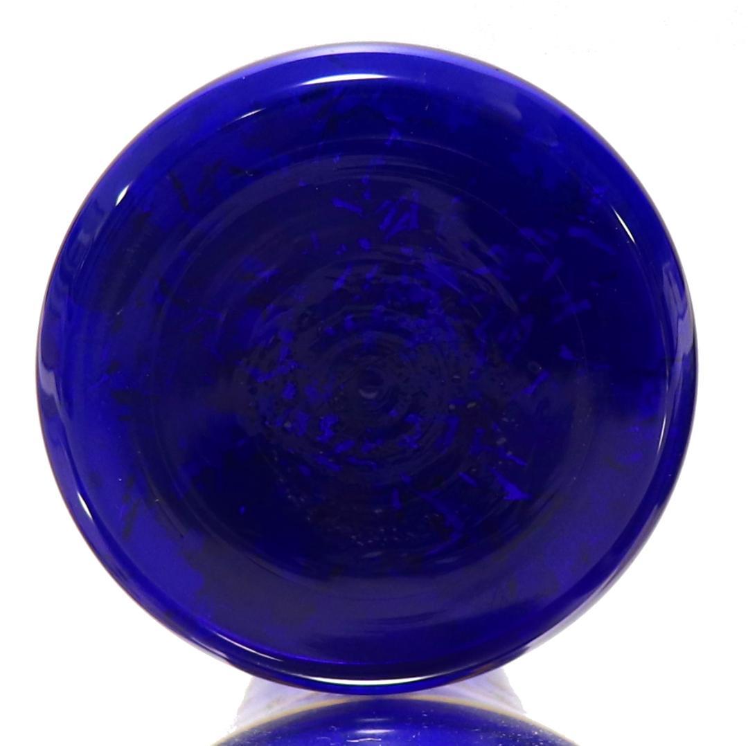 オールド・バカラ 24金彩 ブルー 高級一輪挿し花瓶 青色 ゴールド クリスタル