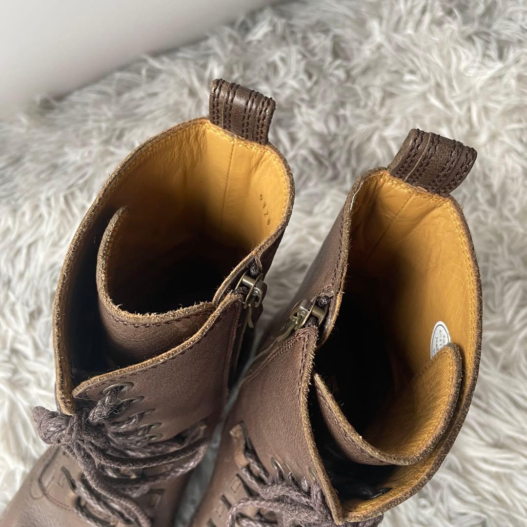 【極美品】サヤ SAYA レースアップブーツ サイドジップ 23.5