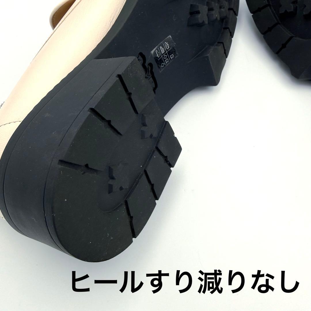 【極上品】COACH 厚底ローファー ホワイト レザー かわいい カジュアル系