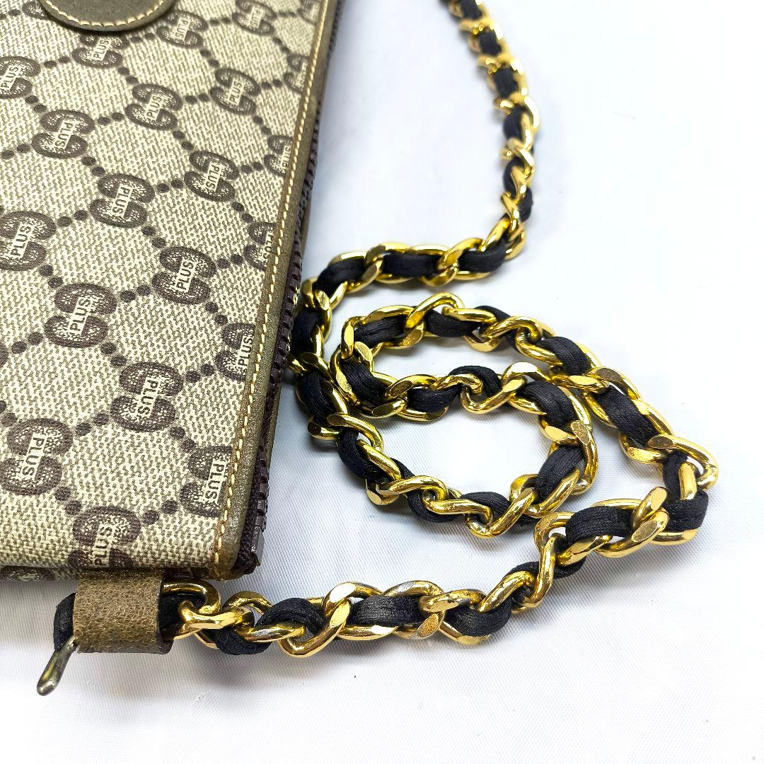 美品 グッチ プラス GG スプリーム チェーンショルダーバッグ クラッチバッグ