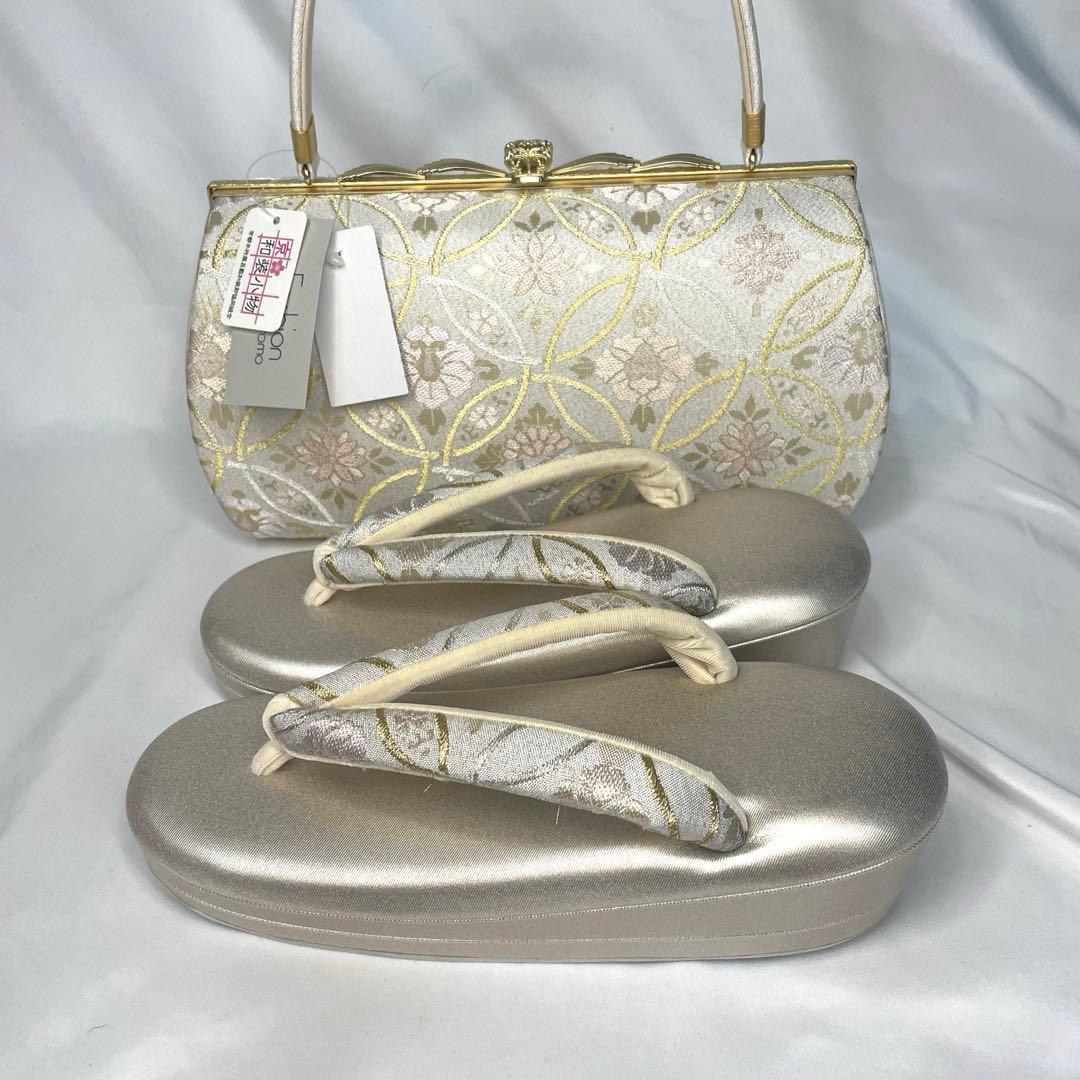 新品　草履　バッグ　セット　訪問着　M 低反発草履　フォーマル系　日本製