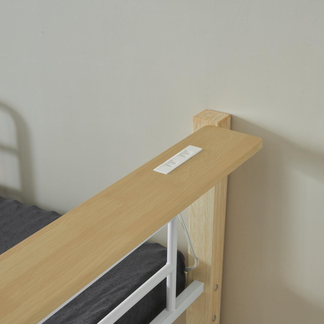 超人気！【高さ140cm】ロフトベッド パイプベッド シングル White