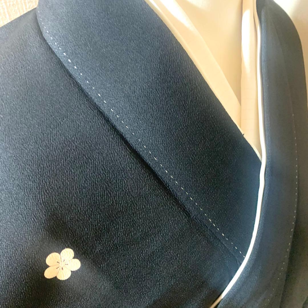 A70⭐️アンティーク着物　大正ロマン　黒留袖　鶴　5つ紋　縮緬　錦紗　逸品