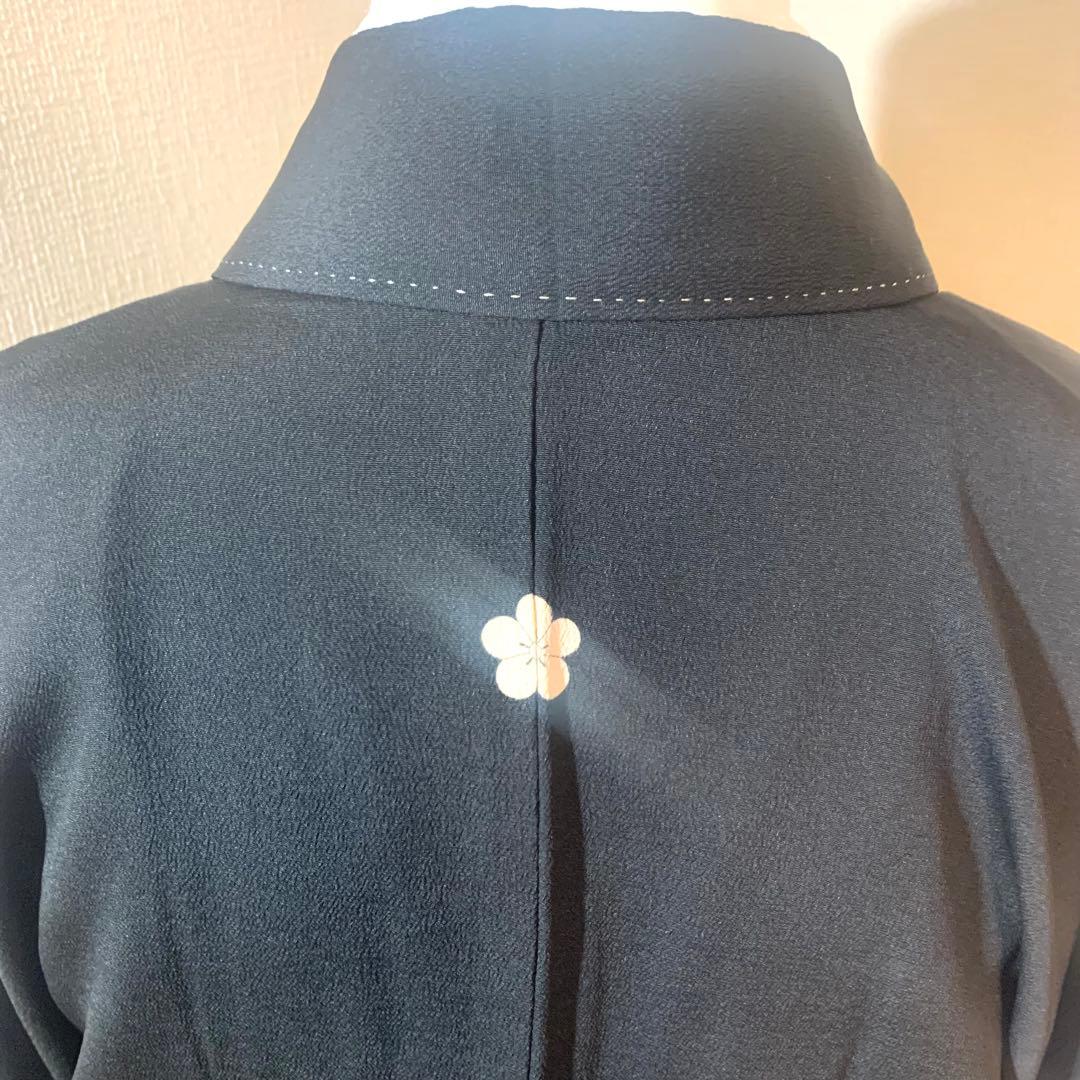 A70⭐️アンティーク着物　大正ロマン　黒留袖　鶴　5つ紋　縮緬　錦紗　逸品