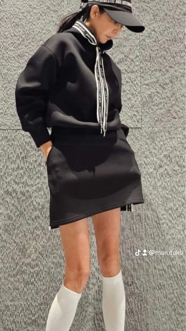 ブラック フード付き スウェット セットアップゴルフ用