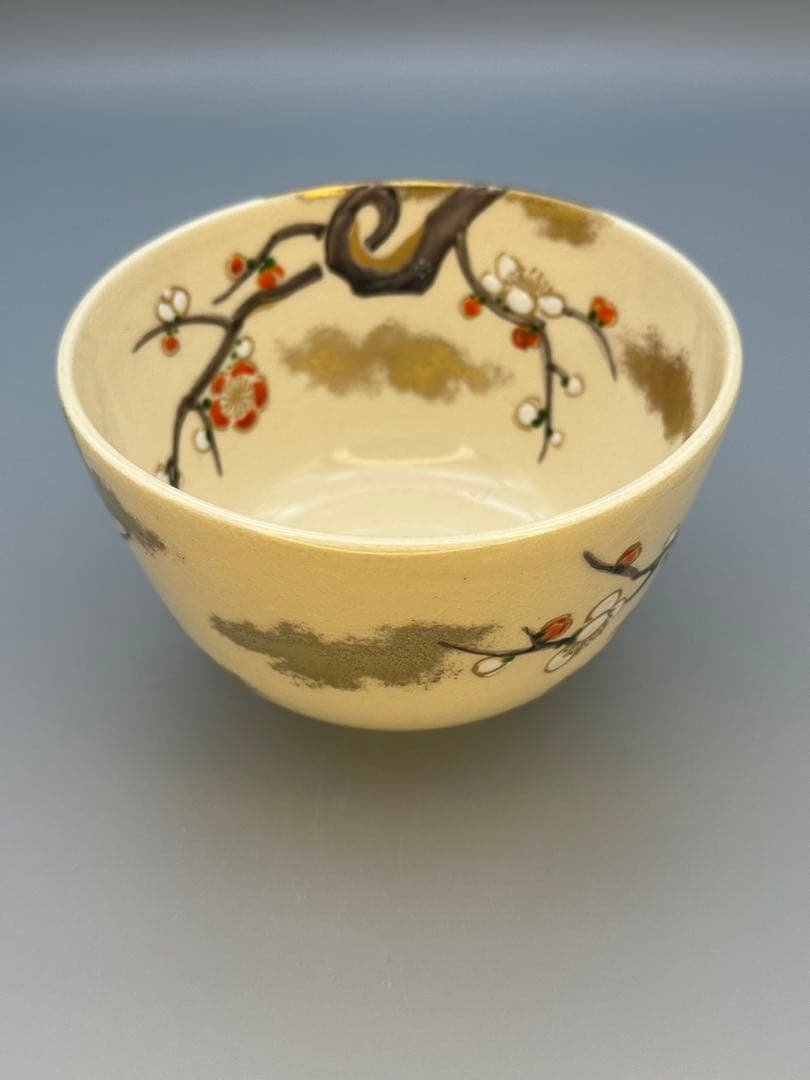 茶道具　茶碗　宮川香雲　梅絵　 大徳寺　雪窓書付