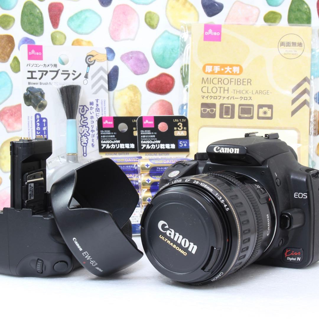 ♥︎◇Canon KISS N ◇レンズキット♪ ◇バッテリーグリップ付き♪