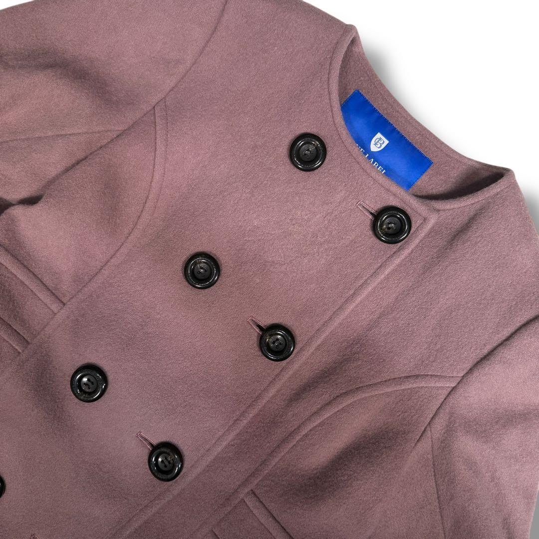 ブルーレーベル プリンセスライン メガチェック ウールメルトン ロングコート