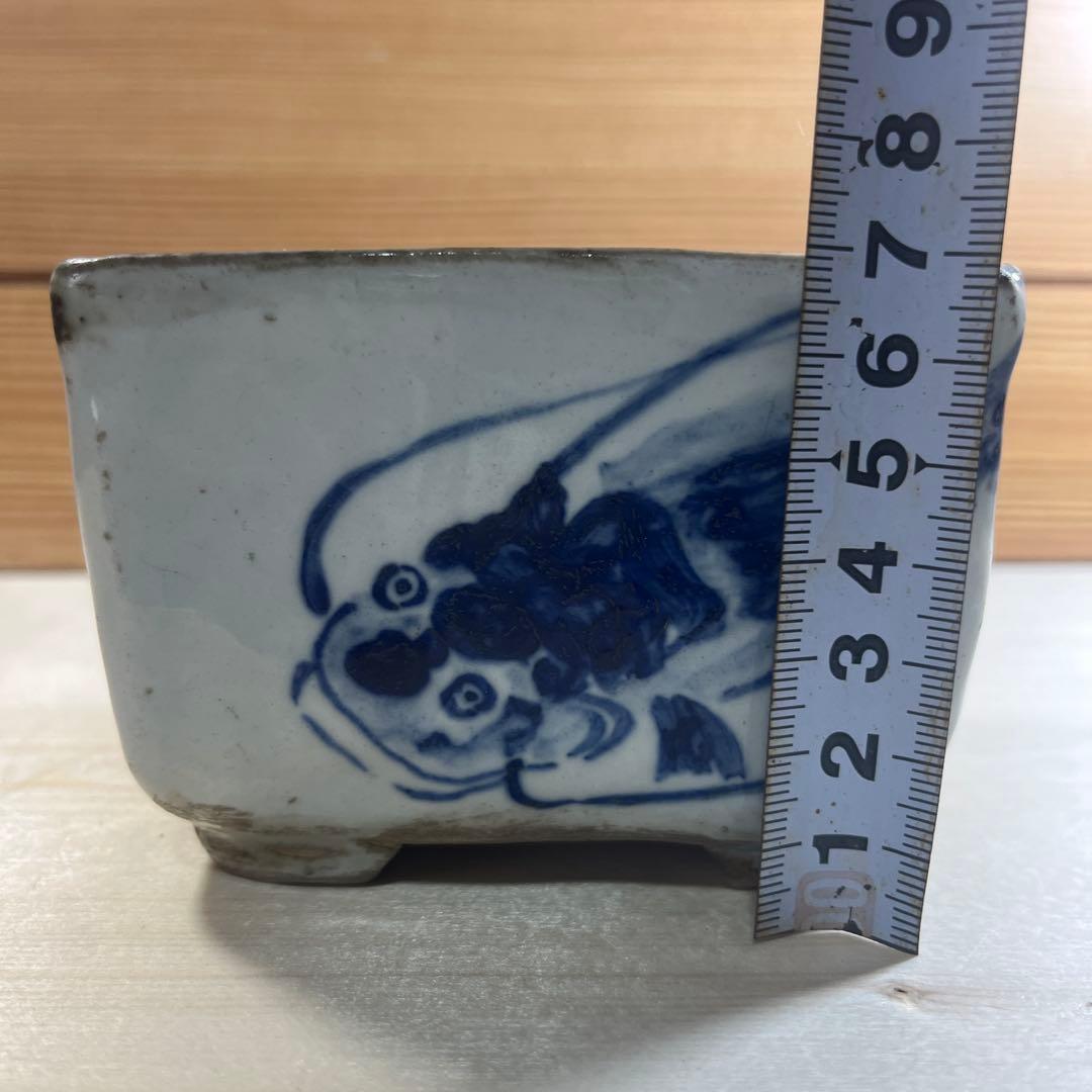 東福寺　植木鉢　落款有り　ナマズ柄
