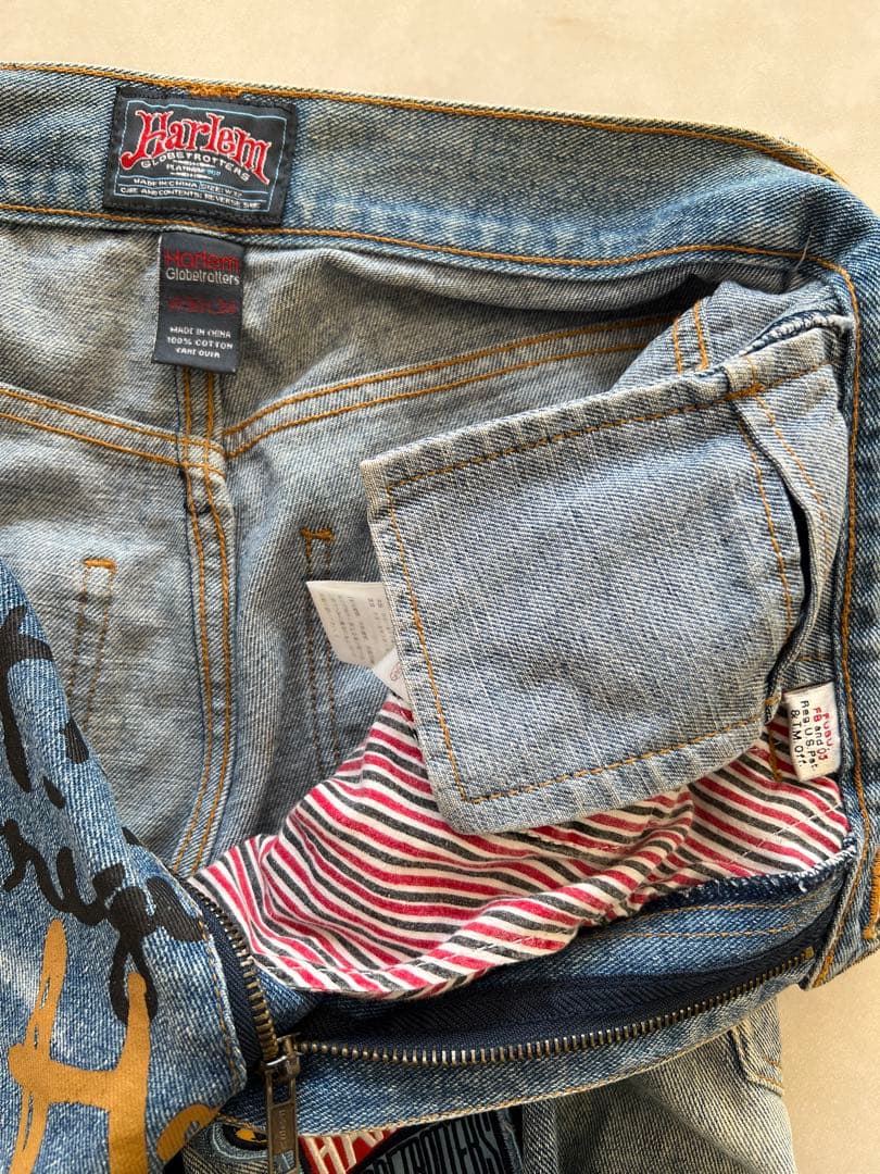 90s〜00s セミヴィンテージ FUBUHarlem グラフィックデニムパンツ