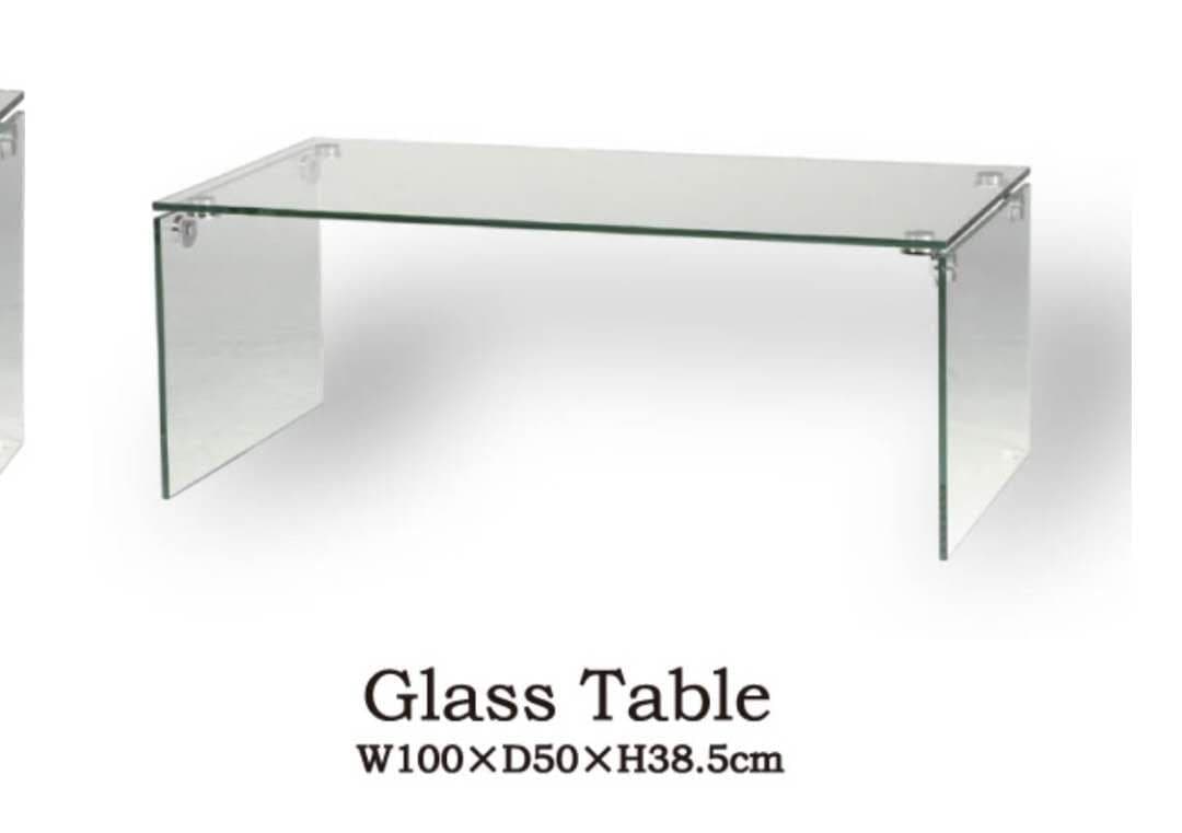 ガラステーブル ローテーブル コーヒーテーブル 強化ガラス クリア 組立式