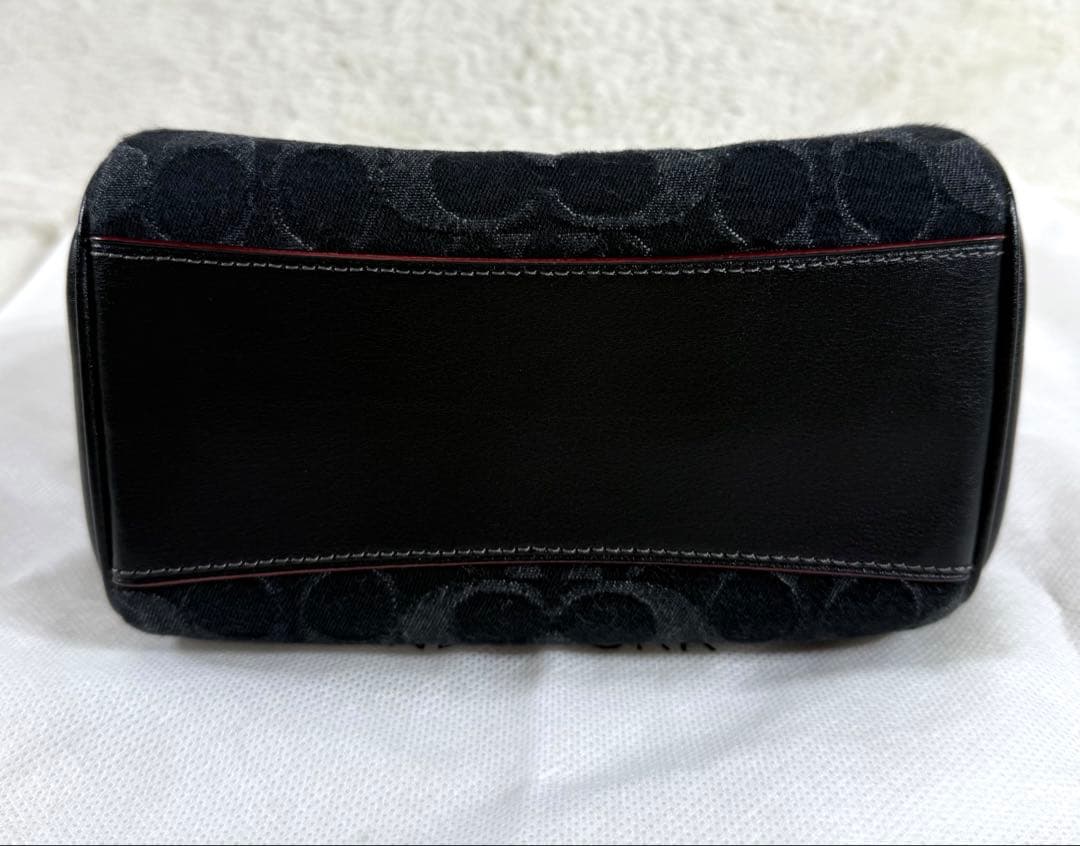 Coach コーチ ブラックデニム ミニボストン ミニローアン