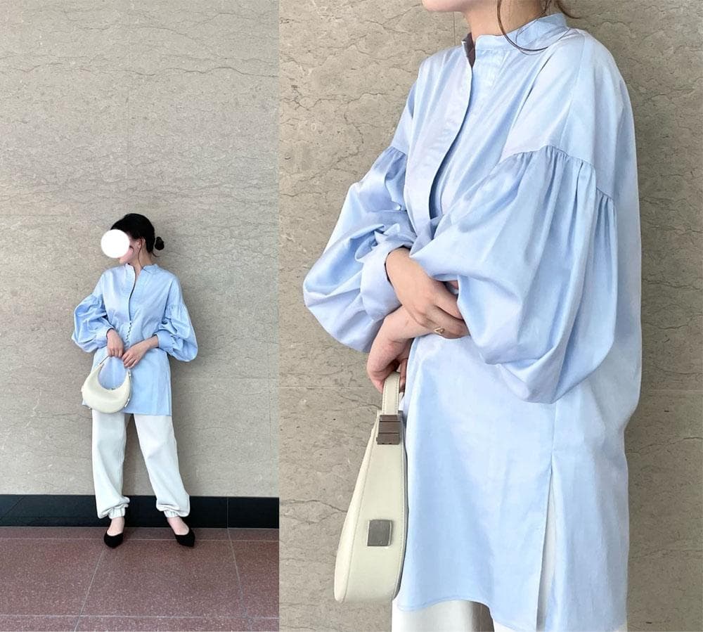 美品 ウィムガゼット 2,5万円 オックス袖ボリュームブラウス ホワイト 500