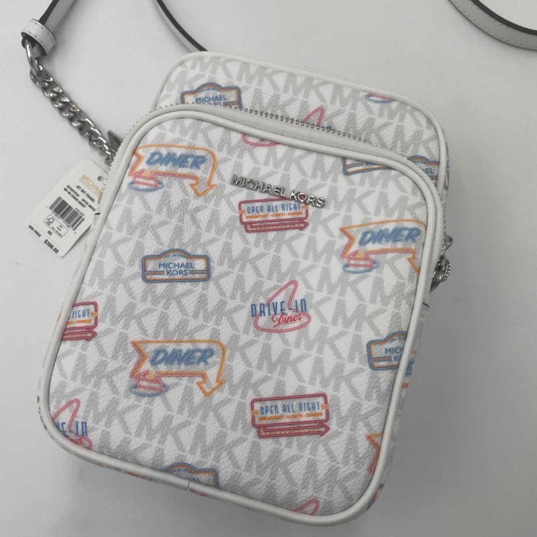 新品タグ付✨マイケルコース ショルダーバッグ ダイナー ネオン サイン 白