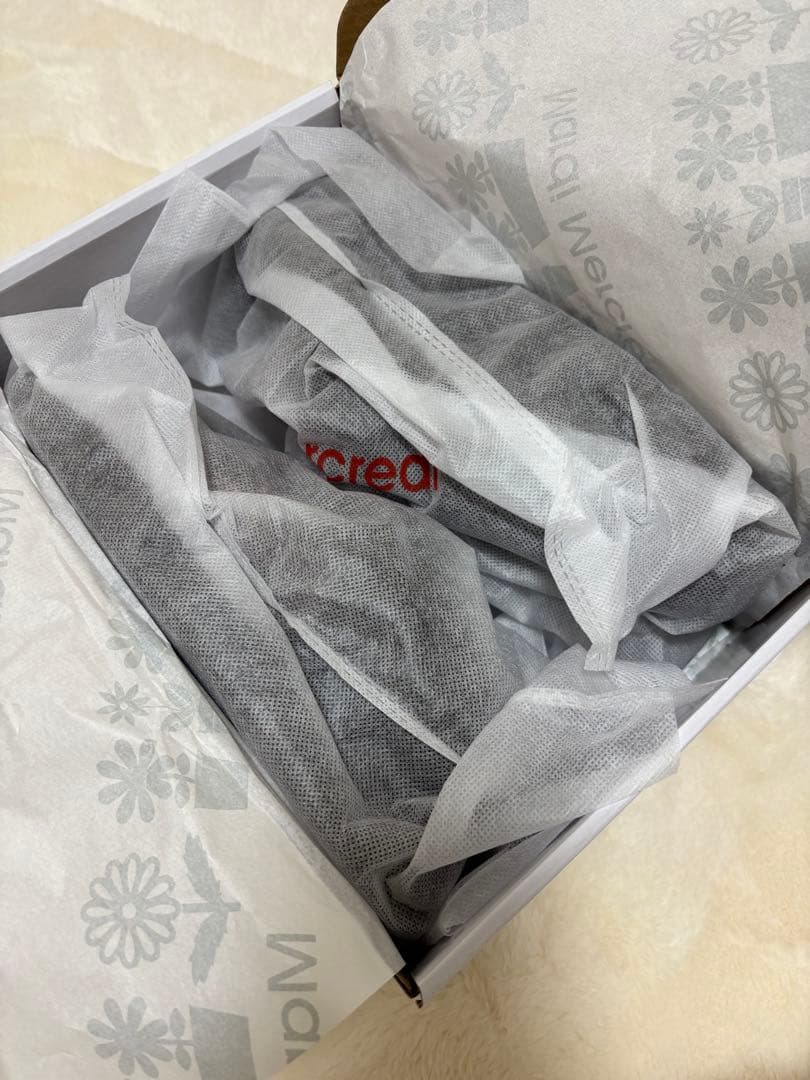 Mardi Mercredi 25 ブラウン 花柄ピンク刺繍 ムートンブーツ