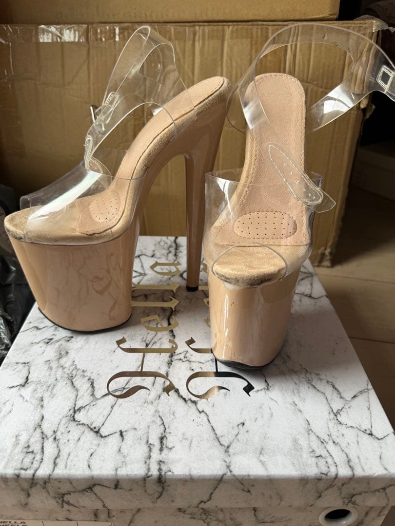 専用　ヘラヒール　ピンク ヘビ柄 、ベージュ、スノーレオパード