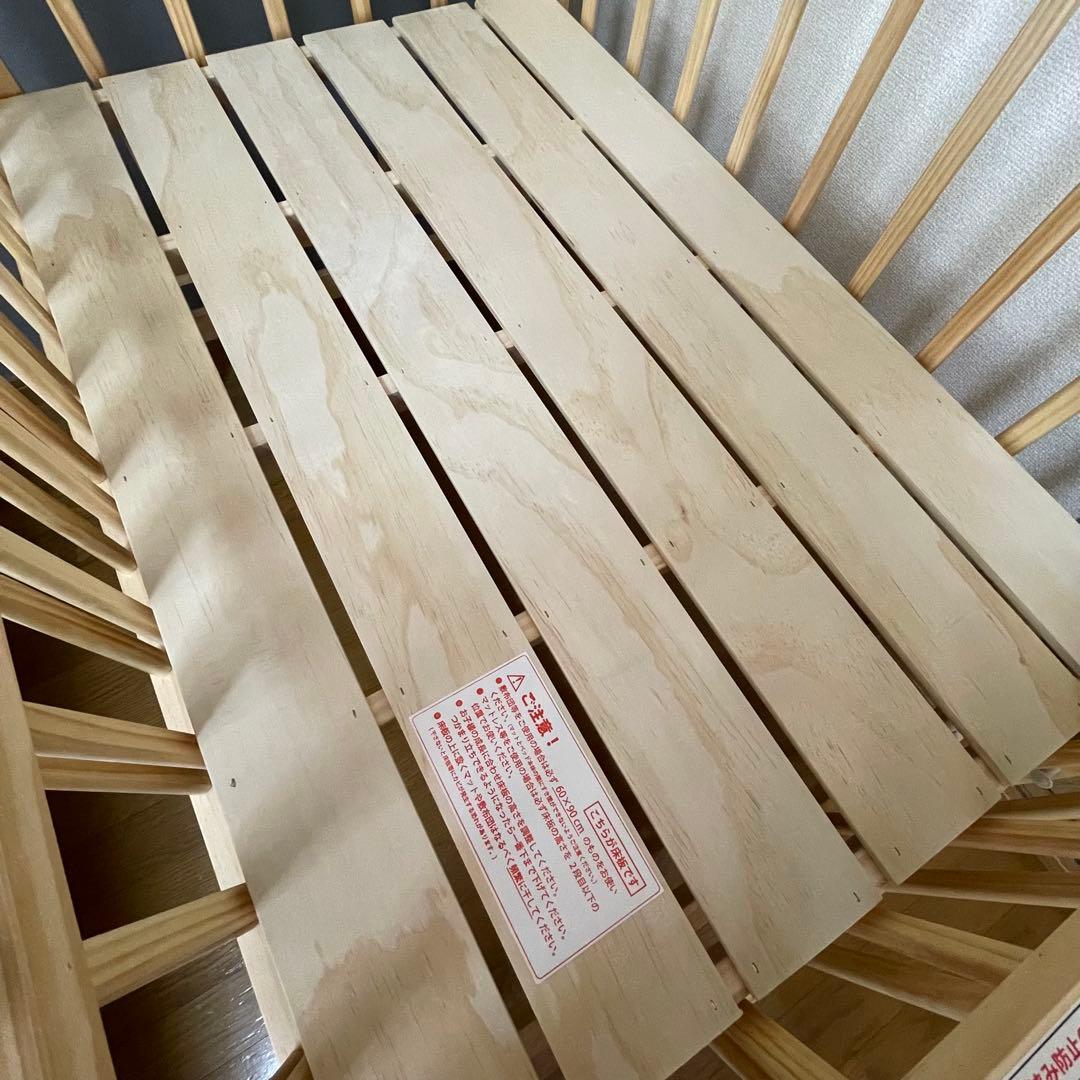 【超美品】yamatoya トール Wオープン ミニベビーベッド ナチュラル