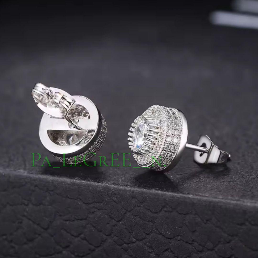 pp0pピアス♪　メンズ　レディース　モアサナイト　S925　プラチナ　18k