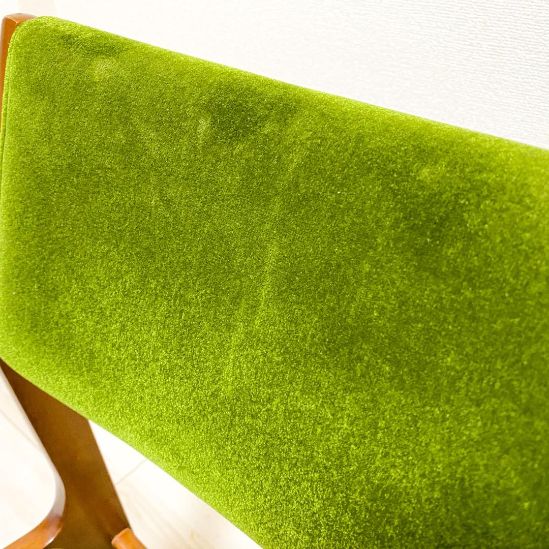 カリモク60 正規品 ダイニングチェア アームレス モケットグリーン