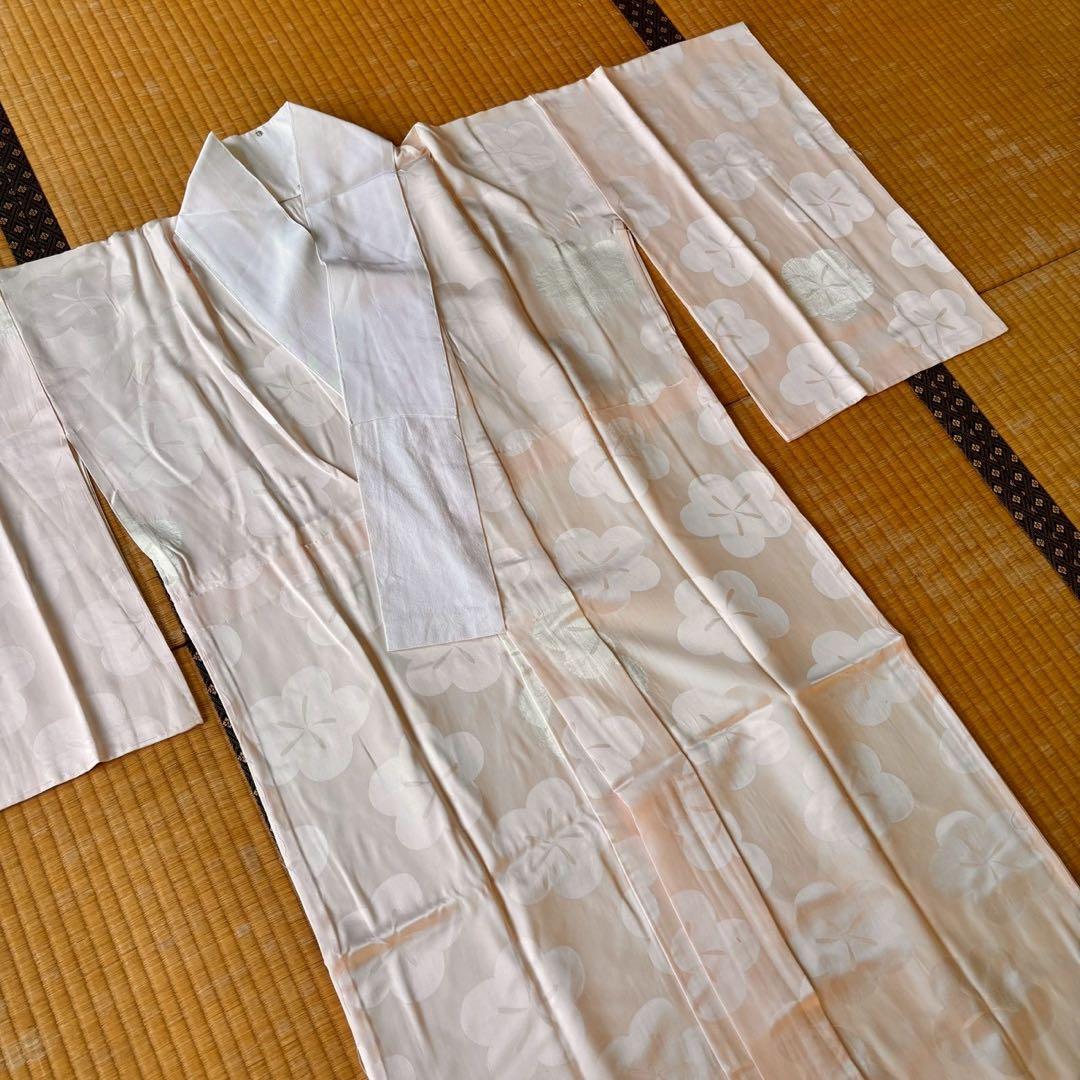 C- 1122▲正絹　付け下げ訪問着　襦袢付き　絞りと刺繍